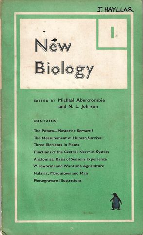 Cover of The New Biology (Volume I)